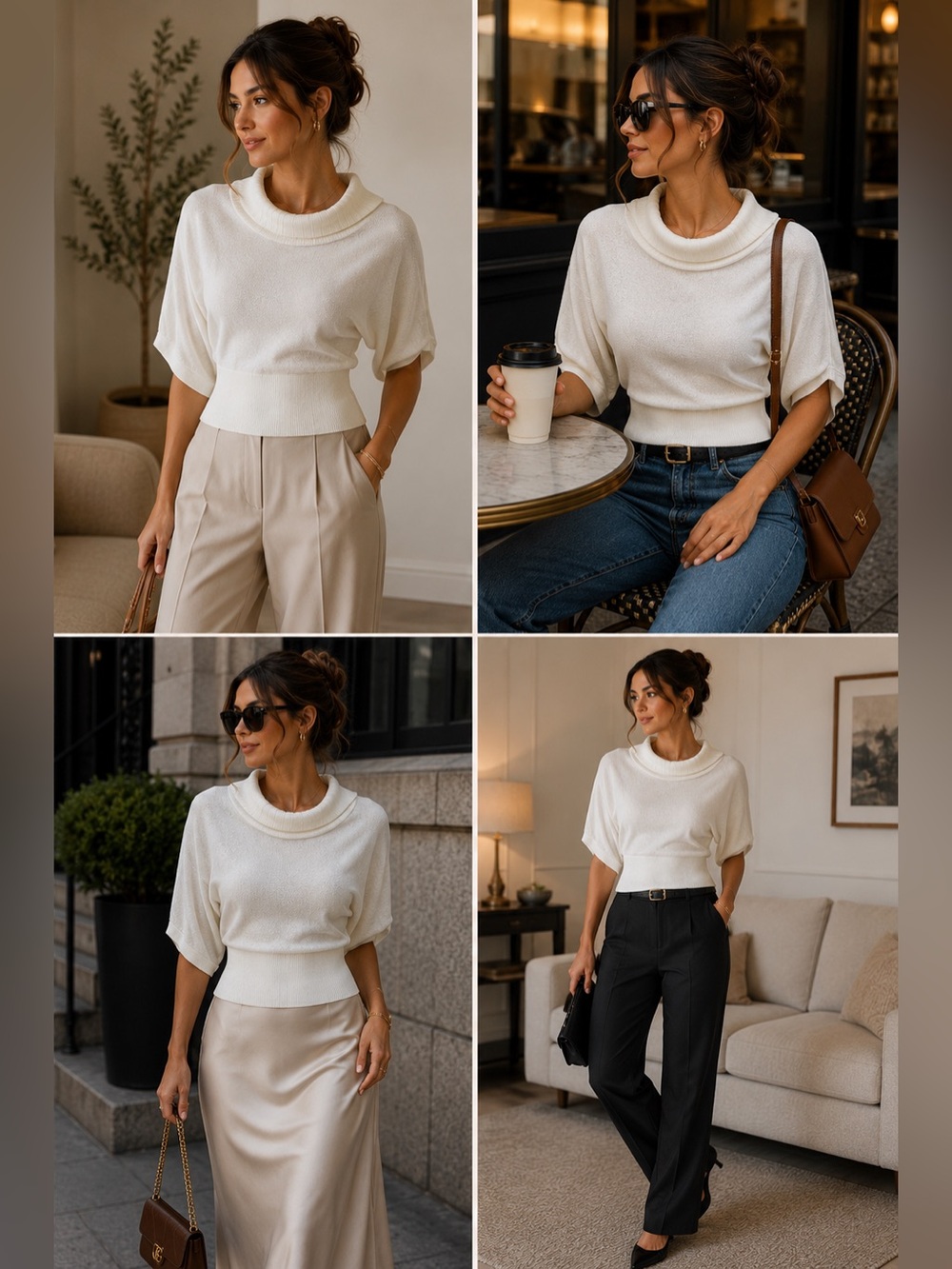 NWT Ivory Cowl Neck Sweater